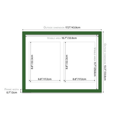 16x12 Inch 2 Opening Photo Collage Frame, Display Two 9x7 Inch Photos ...