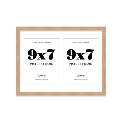 16x12 Inch 2 Opening Photo Collage Frame, Display Two 9x7 Inch Photos ...