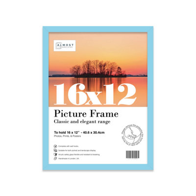 16x12 Light Blue Picture Frame (40.6 x 30.5cm) Poster, Photo, Artwork, Gallery Wall or Print