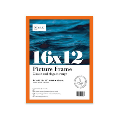 16x12 Orange Picture Frame (40.6 x 30.5cm) Poster, Photo, Artwork, Gallery Wall or Print