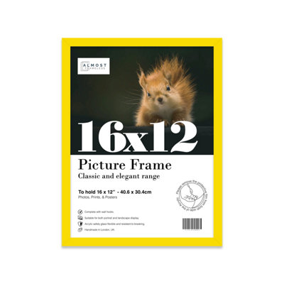16x12 Yellow Picture Frame (40.6 x 30.5cm) Poster, Photo, Artwork, Gallery Wall or Print
