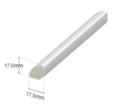 17.5mm uPVC Quadrant in White - 5m