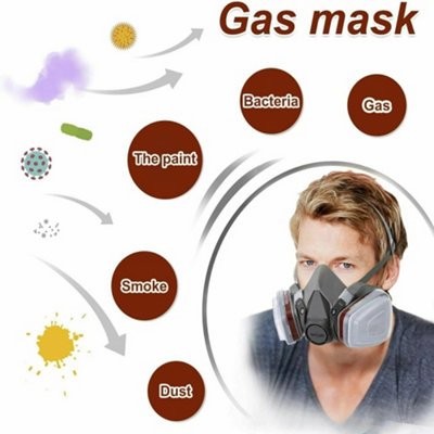 3M 6200 Anti gas Dust Mask 17 In 1 Suit Half Face Painting Spraying Respirator Gas Mask Safety
