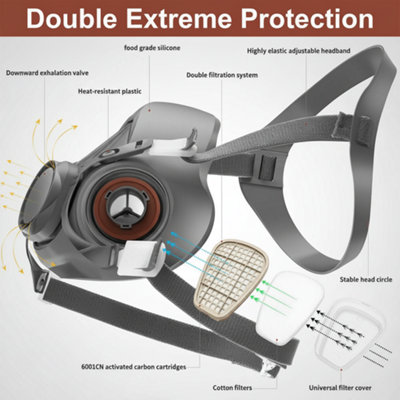 17 in 1 Respirator Mask Set for Spray Painting Dust and Gas Protection