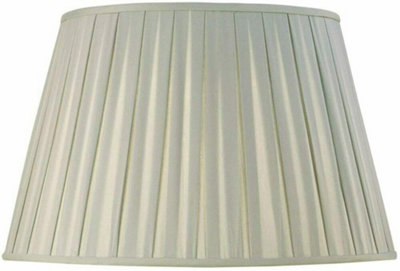 17 Inch Luxury Round Tapered Lamp Shade - Duck Egg Blue - Faux Silk Fabric