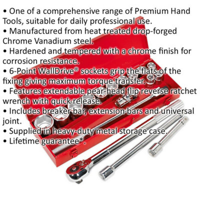 17 PACK Socket Set - 3/4" Square Drive - 6 Point Socket Kit - Chrome Vanadium