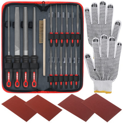 17 PC Metal Hand & Needle File Tool Set Large & Fine Micro Steel Files Hi-Spec