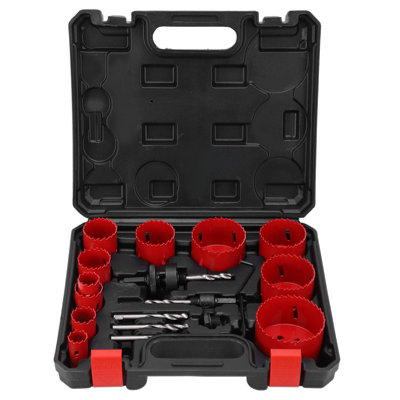 17-Piece Bi-Metal Hole Saw Set for High-Speed Woodworking Drilling Tools