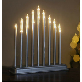 17 Pipe Christmas Candle Bridge - Silver