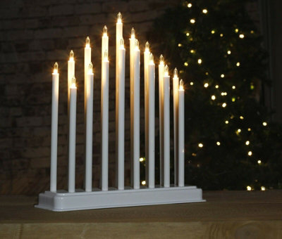 17 Pipe Christmas Candle Bridge - White