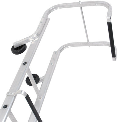 17 Rung Roof Ladder with Ridge Safety Hook - 4.3m Tile Grip Steps for Secure Climbing