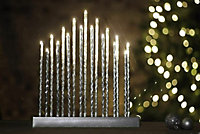 17 Twisted Pipe Christmas Candle Bridge - Silver