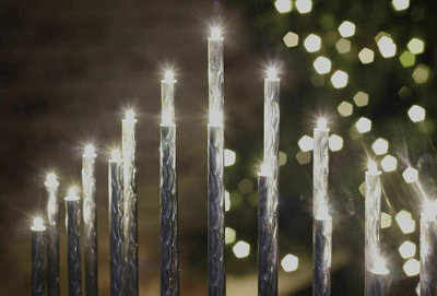 17 Twisted Pipe Christmas Candle Bridge - Silver