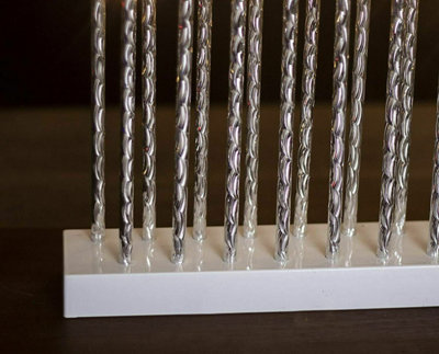 17 Twisted Pipe Christmas Candle Bridge - Silver - 5