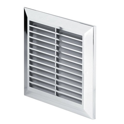 170 mm x 170 mm Chrome Air Vent Grille for 100 mm Round Duct Hose Pipe Connection