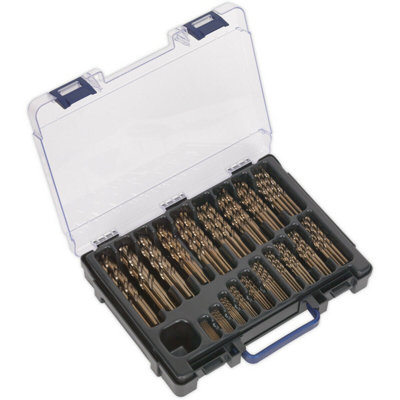 170 Piece Fully Ground HSS Cobalt Drill Bit Set- 1mm to 10mm - Split Point Tips