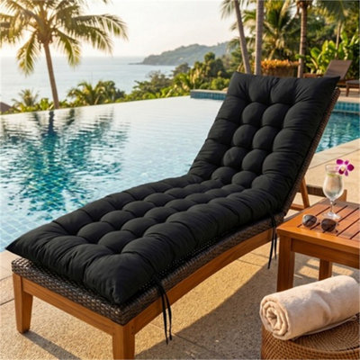 170 x 53 cm Waterproof Outdoor Sun Lounger Cushion, Recliner Chair Pad ...