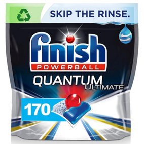 170 x Finish Powerball Quantum Ultimate Clean & Shine Dishwasher Tablets