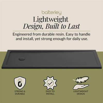 1700 x 700mm Premium Bath Replacement Shower Tray - Slate Grey