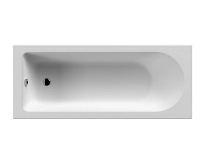 1700 x 700mm Round Bathtub, Front Panel and Bath Screen - Chrome Profile