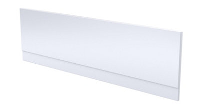 1700 x 700mm Round Bathtub, Front Panel and Bath Screen - Chrome Profile
