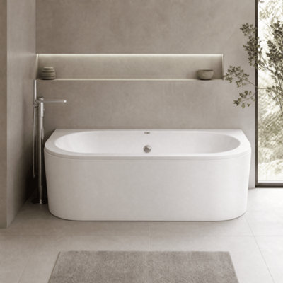 1700 x 750 Curved Back To Wall Bath & Panel