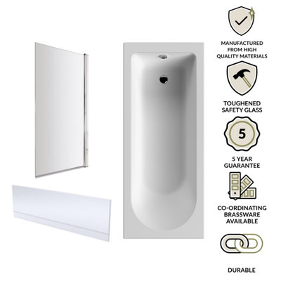 1700 x 750mm Round Bathtub - 4