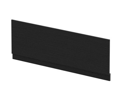 1700mm Bath MFC Front Panel & Plinth - Woodgrain Charcoal Black