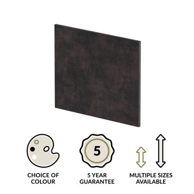 1700mm Edge/Power L Shape Square End Bath Panel - Textured Matt Metallic Slate - 3