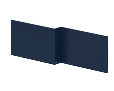 1700mm Edge/Power L Shape Square Front Bath Panel - Matt Midnight Blue