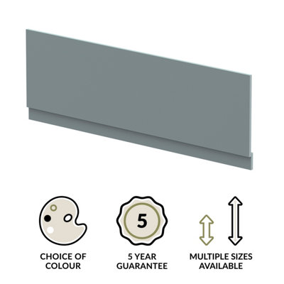 1700mm Edge/Power Straight Front Bath Panel & Plinth - Matt Coastal Grey - 3