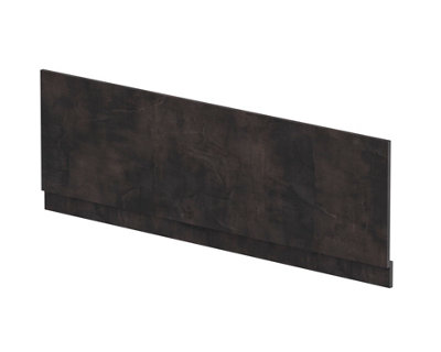 1700mm Edge/Power Straight Front Bath Panel & Plinth - Textured Matt Metallic Slate