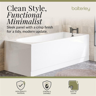 1700mm Gloss White MDF Front Bath Panel & Plinth