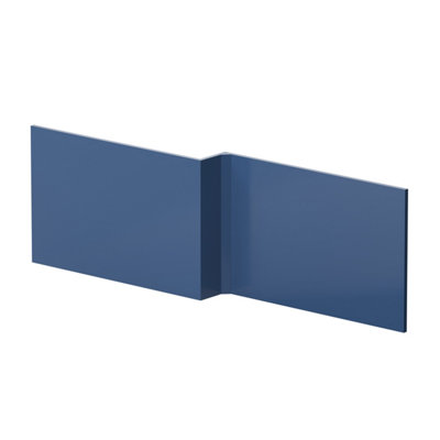 1700mm L Shape Square Reversible Bath Front Panel - Satin Blue