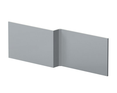 1700mm L Shape Square Reversible Bath Front Panel - Satin Grey