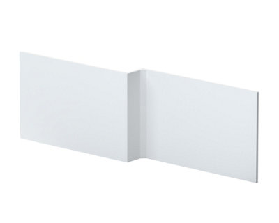 1700mm L Shape Square Reversible Bath Front Panel - Satin White