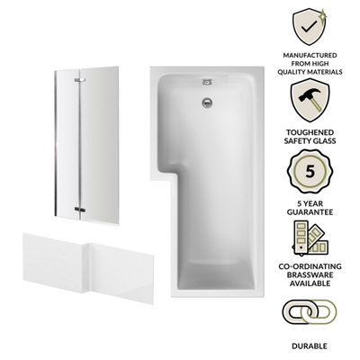 1700mm Left Hand L Shape Bathtub - 4