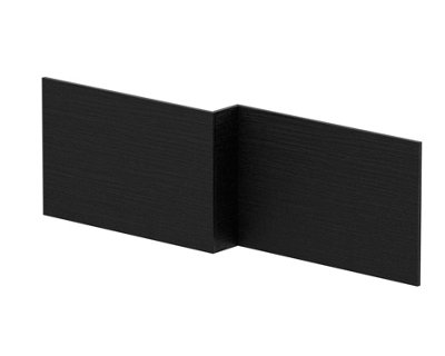 1700mm Reversible Bath Panel - Woodgrain Charcoal Black