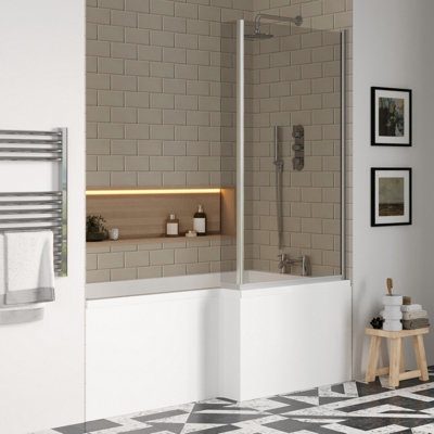 1700mm Right Hand L Shape Bathtub - 3
