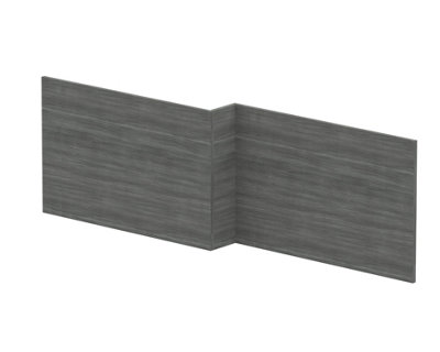 1700mm Square MFC Reversible Shower Bath Front Panel - Woodgrain Anthracite