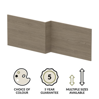 1700mm Square MFC Reversible Shower Bath Front Panel - Woodgrain Solace Oak - 3