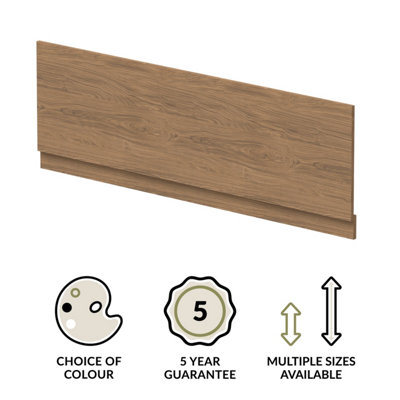 1700mm Straight Bath Front Panel and Plinth - Antique Oak