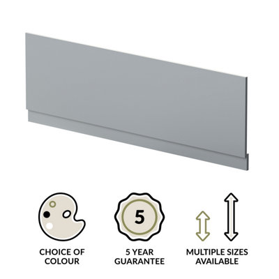 1700mm Straight Reversible Bath Front Panel & Plinth - Satin Grey - 3