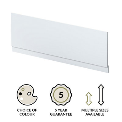 1700mm Straight Reversible Bath Front Panel & Plinth - Satin White - 3