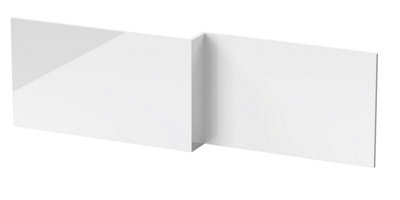 1700mm Waterproof Square Shower Bath Front Panel - Gloss White