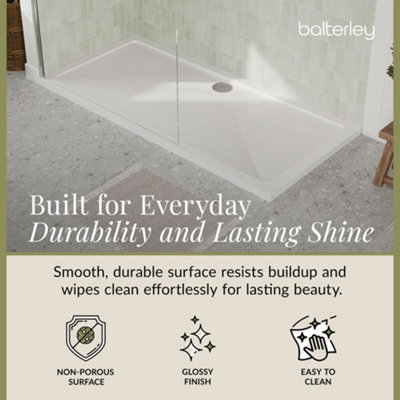 1700mm x 800mm Premium Rectangular Shower Tray - White