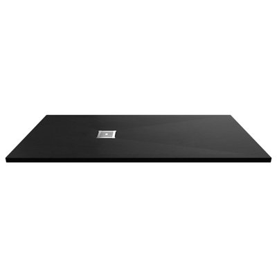 1700mm x 800mm Premium Slimline Rectangular Shower Tray - Slate Black