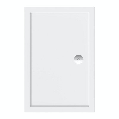 1700x700mm Rectangle Shower Tray Stone Resin White Finish - 4