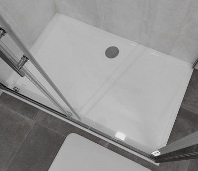 1700x700mm Rectangle Shower Tray Stone Resin White Finish - 5