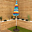 170cm Diameter Multi Coloured Fabric Cover Beach Garden Parasol Umbrella with Adj Height to 1.8m